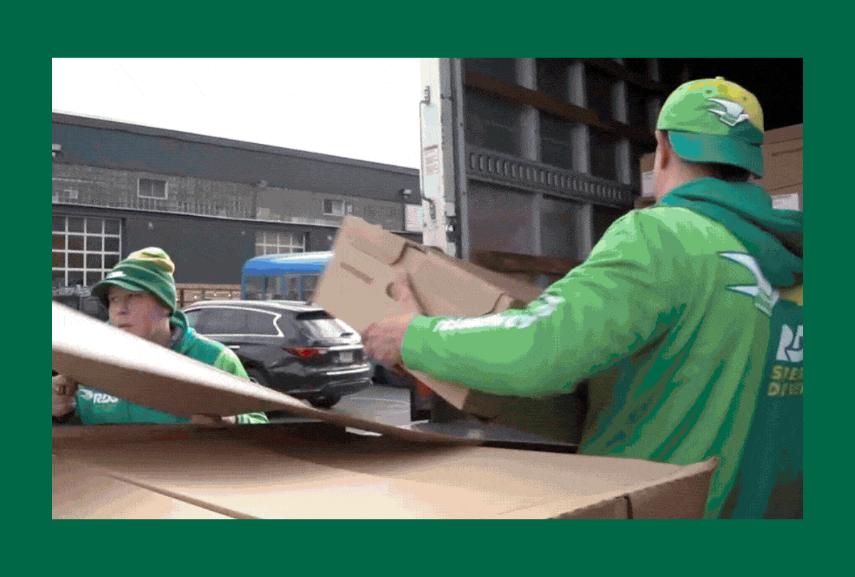 RDS logistics team coordinating last-mile delivery for runway show